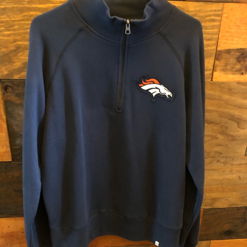 Men’s’47 Brand Denver Broncos 1/2 Zip Sweater/Sweatshirt